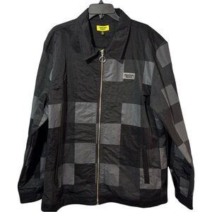 Chinatown Market Jacket Black/Gray‎ Patchwork Full Zip Windbreaker Size 2X. NWT